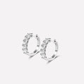 Roman Dusk Silver Tennis Earrings