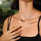 Drop Necklace - White Gold Plated