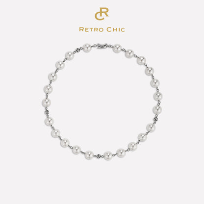 Leopard Shell Pearl Necklace - White