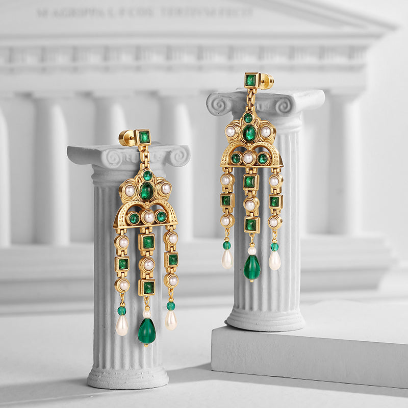 Byzantine Empire Green Earrings