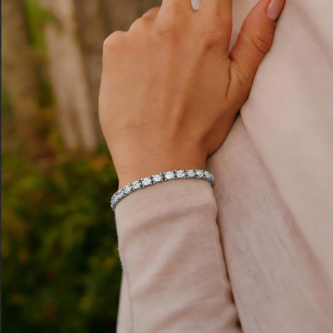 Roman Dusk Silver Tennis Bracelet