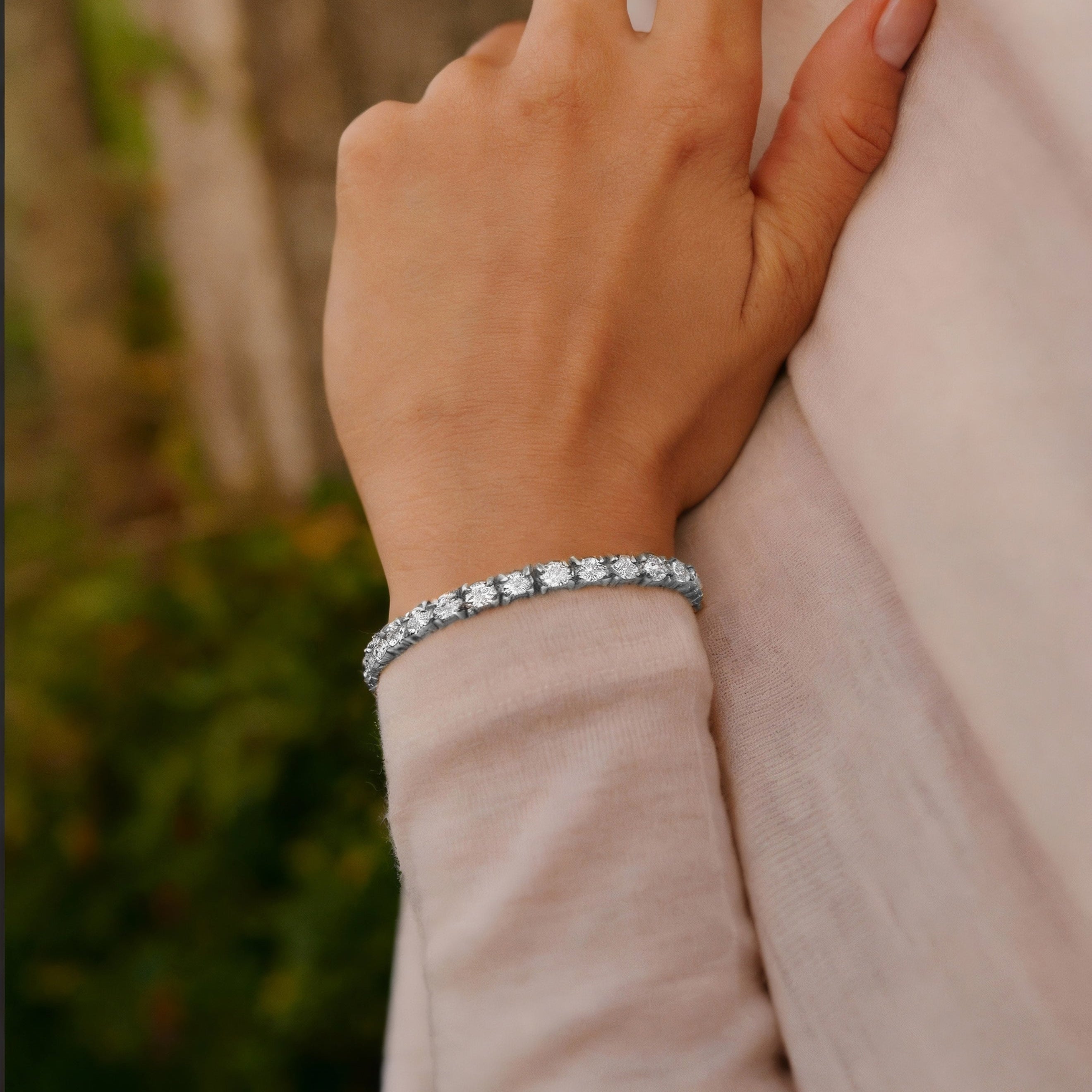 Roman Dusk Silver Tennis Bracelet