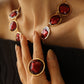Red Enamel Ripple Necklace