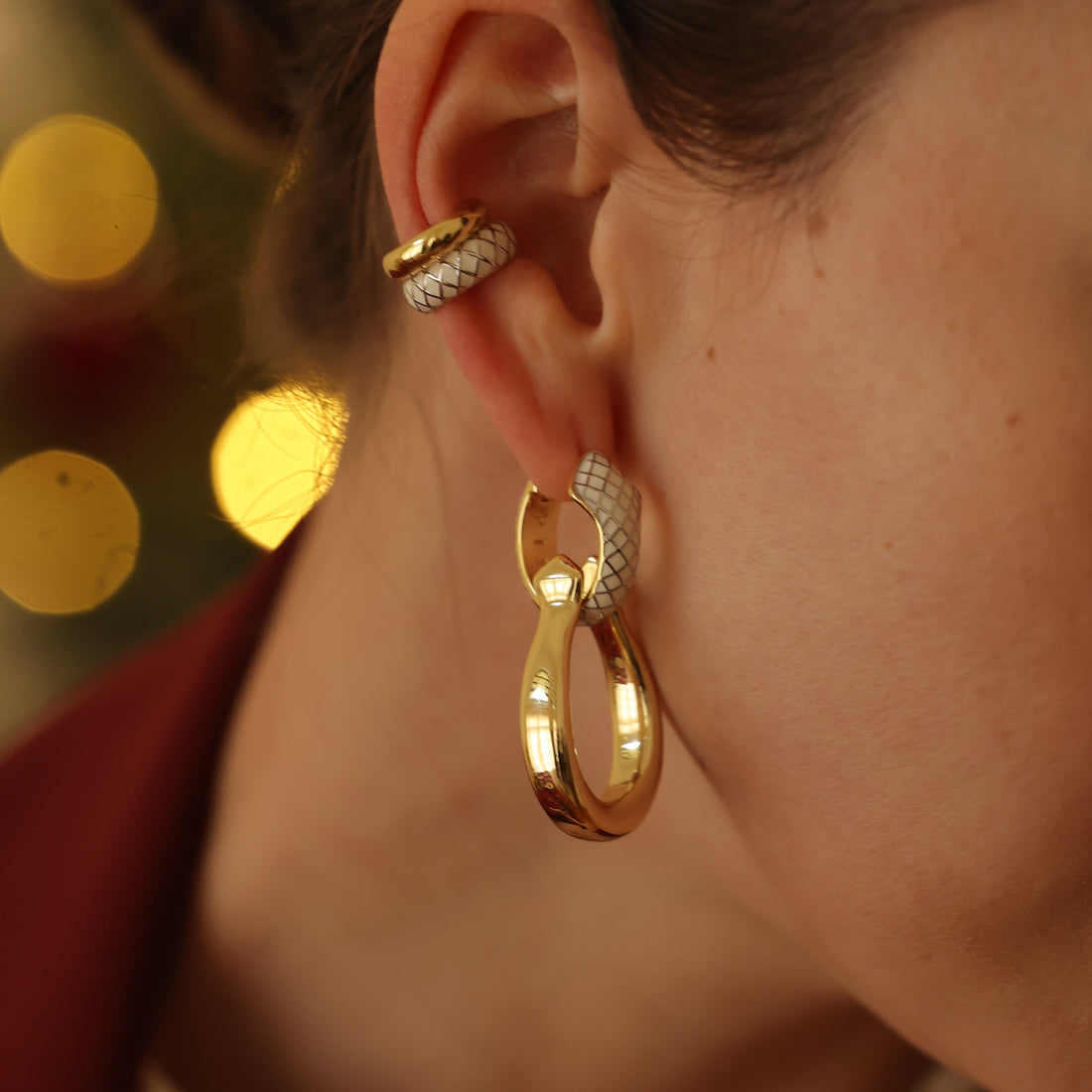 White Uraeus Earrings