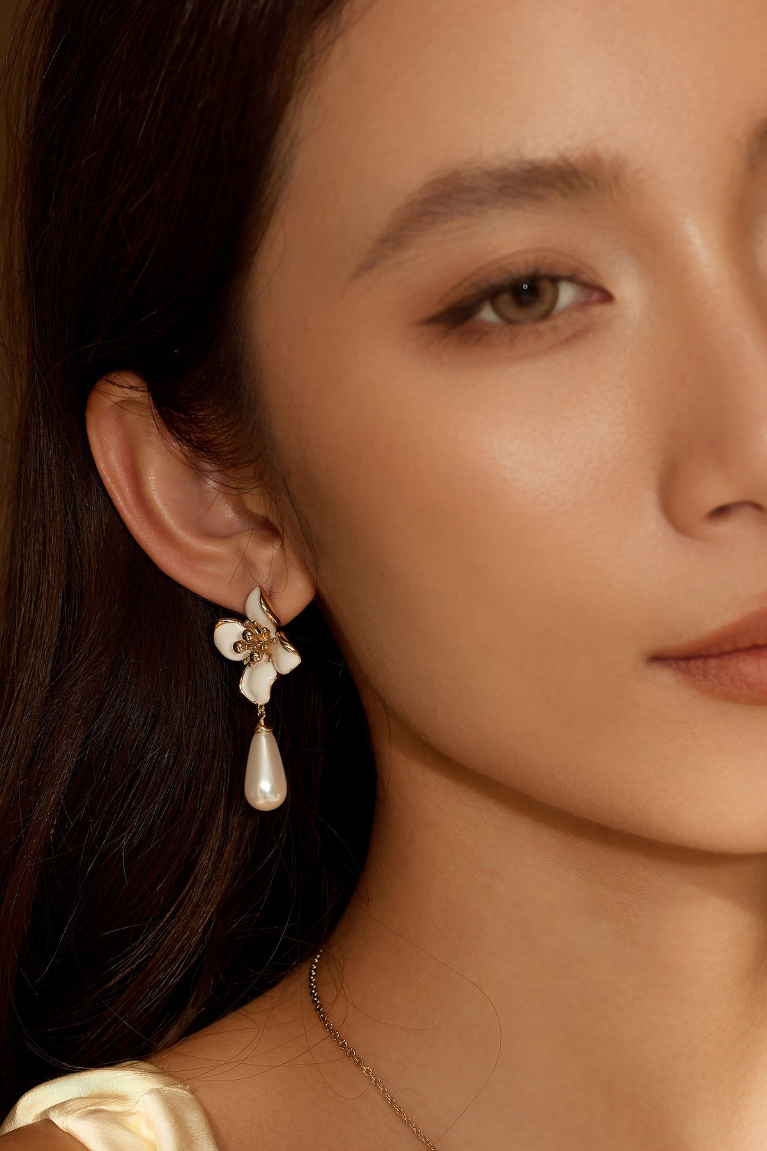Iris Blossom Pearl Earrings