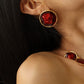 Red Enamel Ripple Earrings