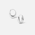 Drop Silver Hoop Earrings