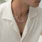 Leopard Shell Pearl Necklace - Light Gray