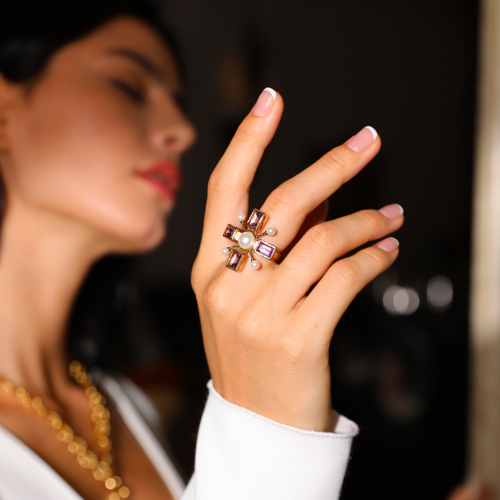 Byzantine Cross Ring - Adjustable