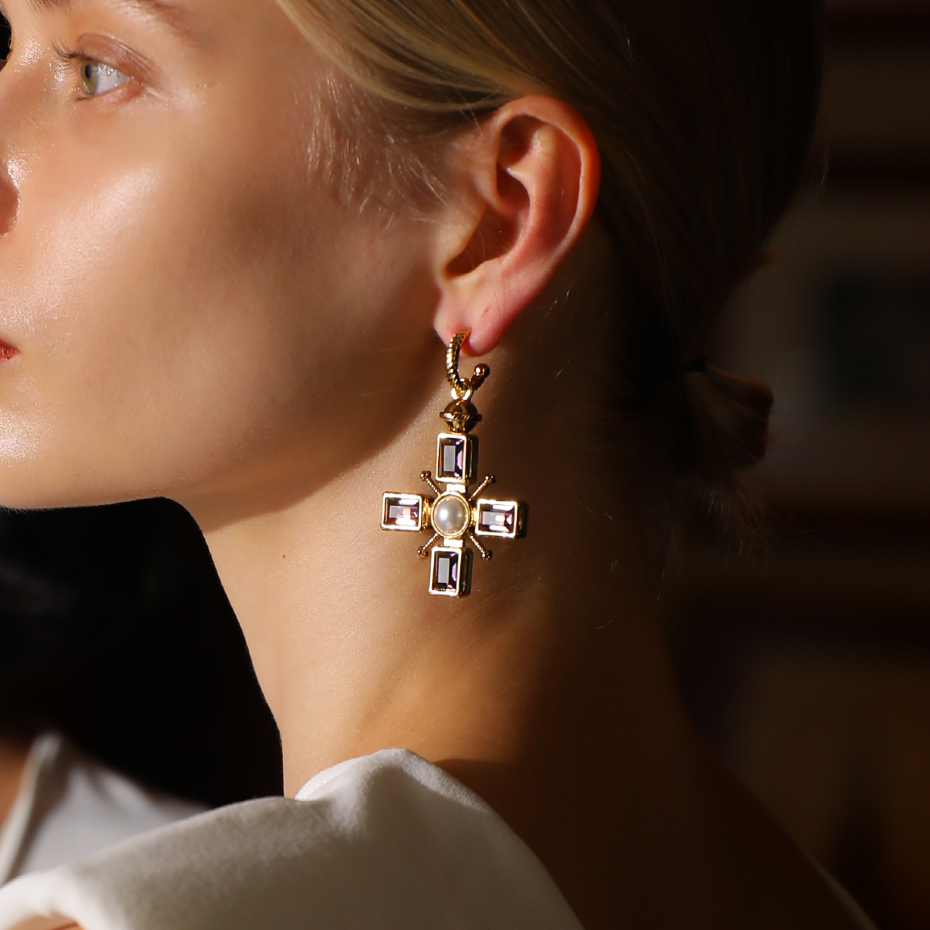 Byzantine Cross Earrings - Preorder