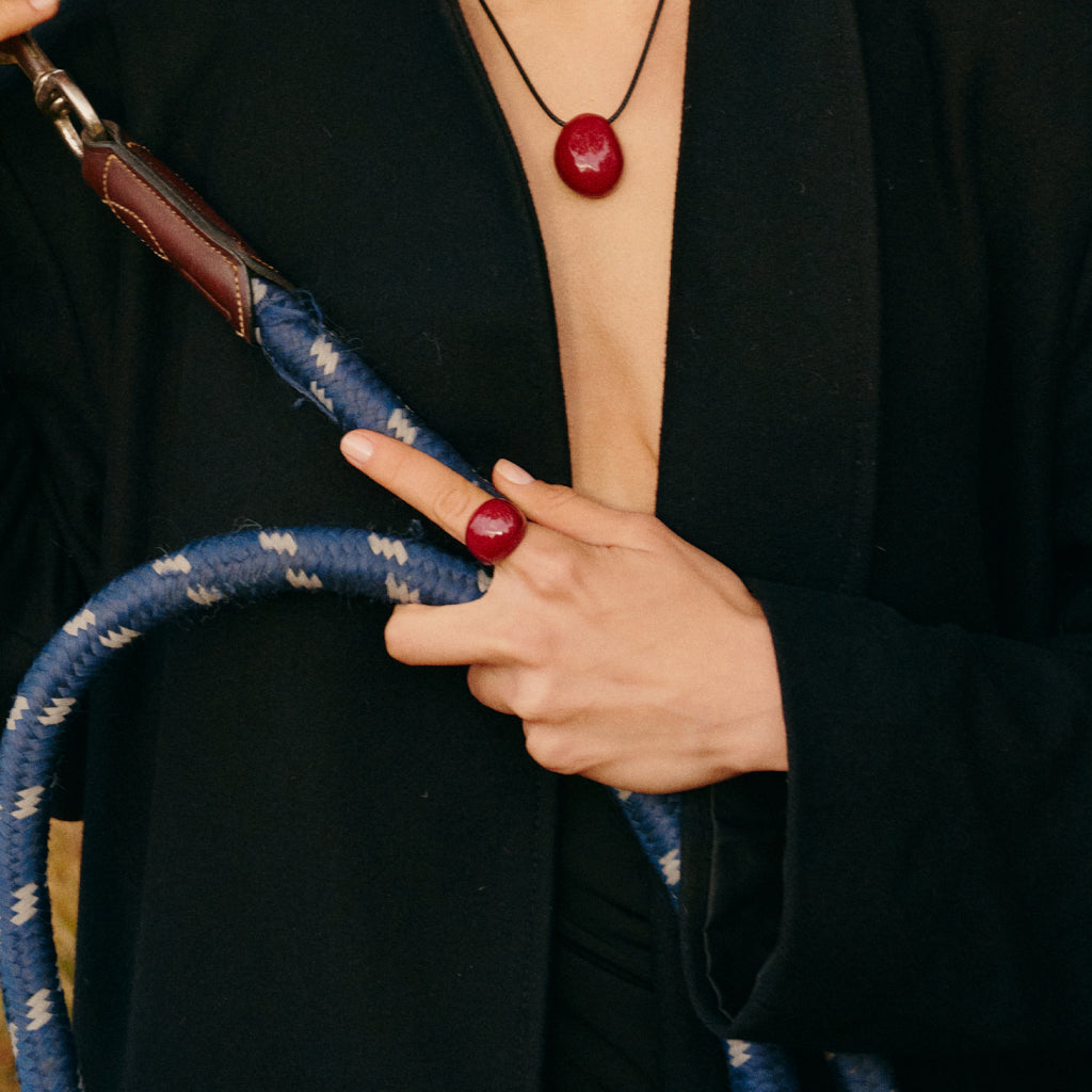 Crimson Orbit Ring