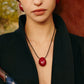 Crimson Orbit Necklace