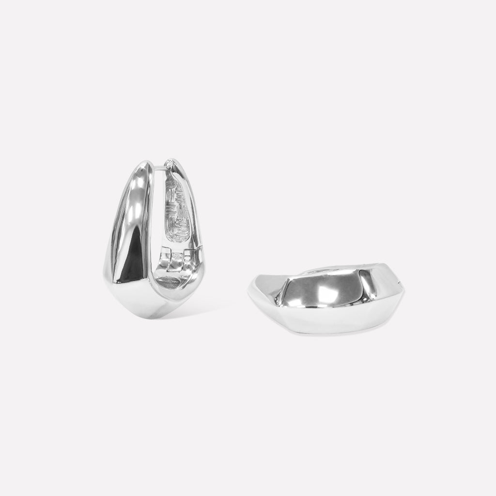 Prism Silver Lock Earrings