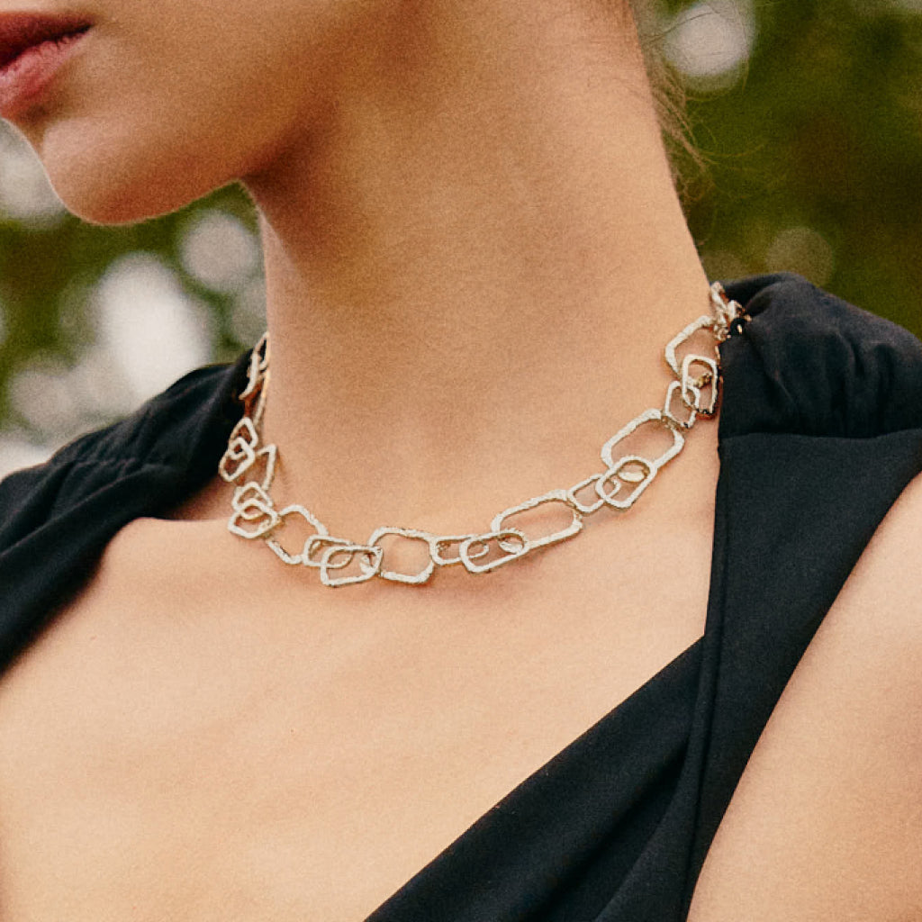 Roman Arc Silver Necklace
