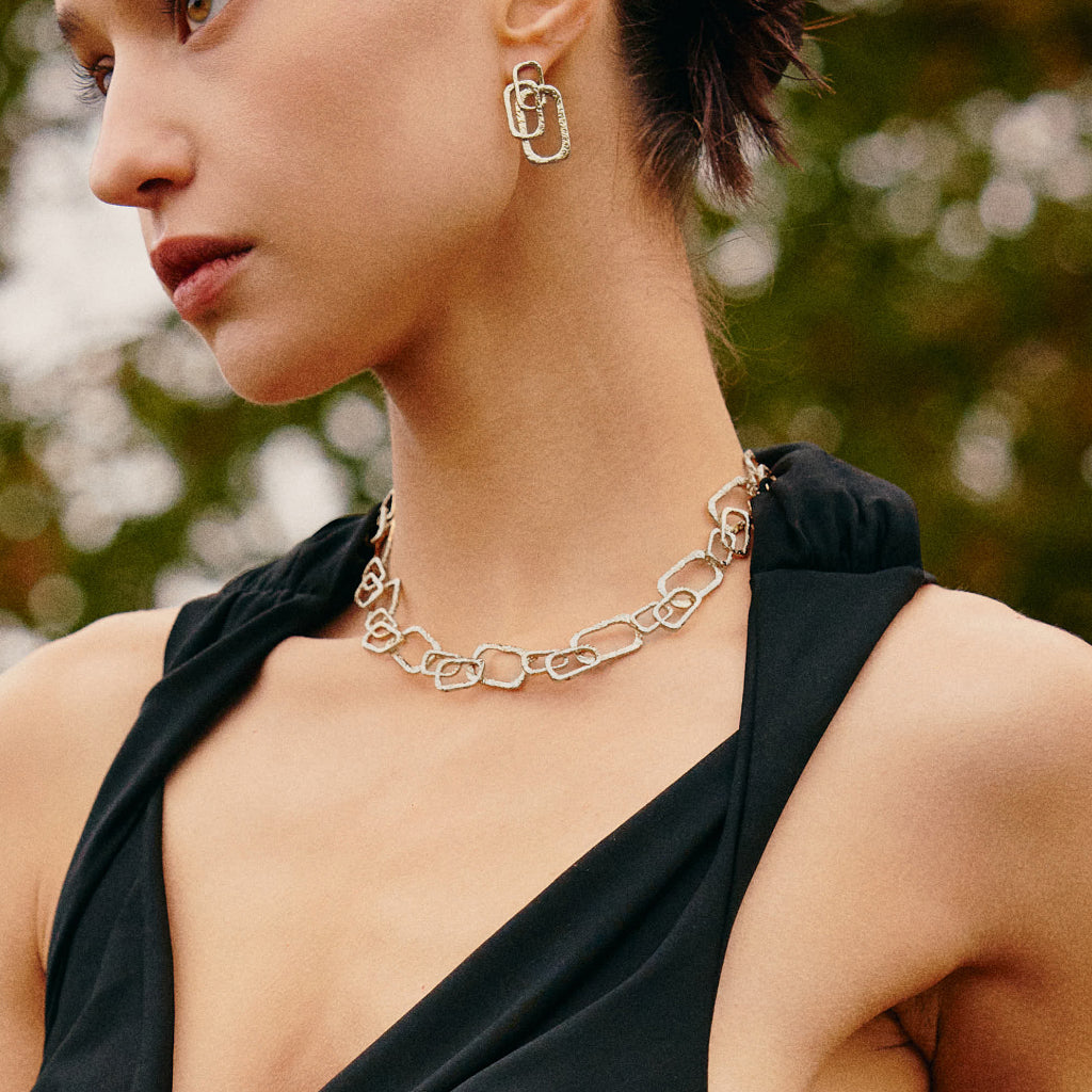 Roman Arc Silver Necklace