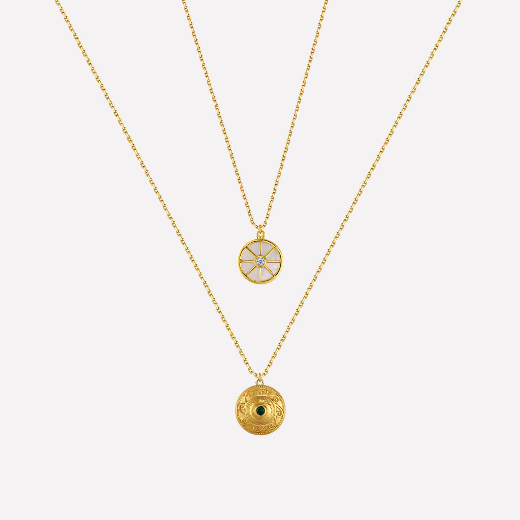 Compass Layered Necklace Set