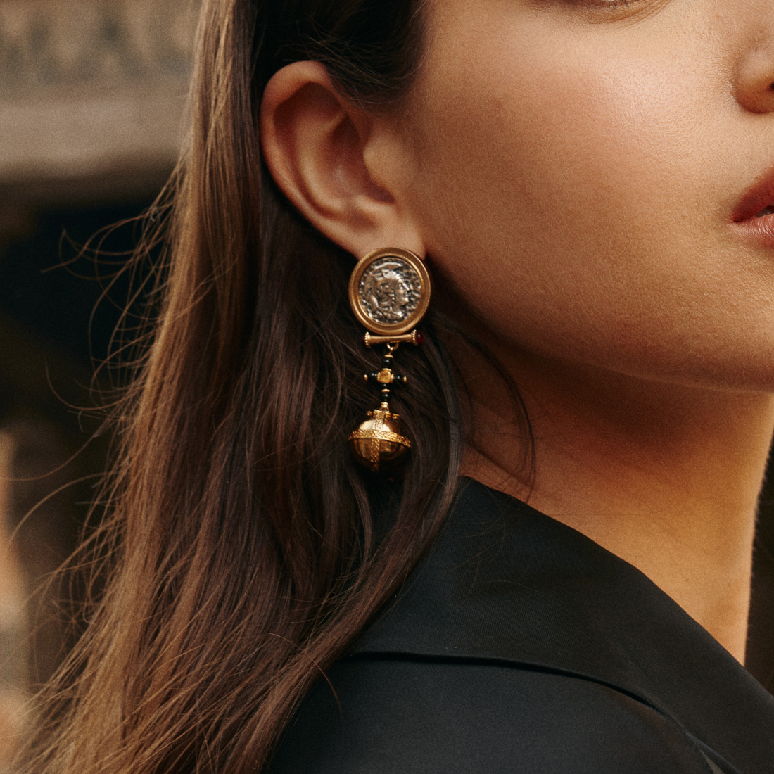 Globus Cruciger Coin Earrings