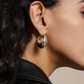 Drop Silver Hoop Earrings
