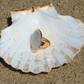 White Enamel Ripple Ring