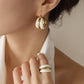 Ostuni White Hoops Earrings