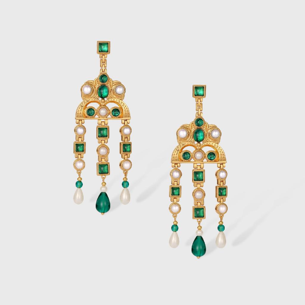 Byzantine Empire Green Earrings